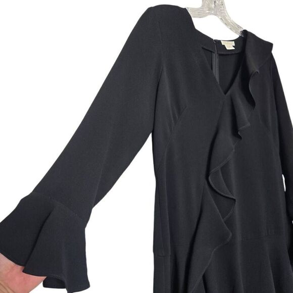 Shoshanna Windham Asymmetric Ruffle Black Shift Dress Size 4 - Picture 7 of 12